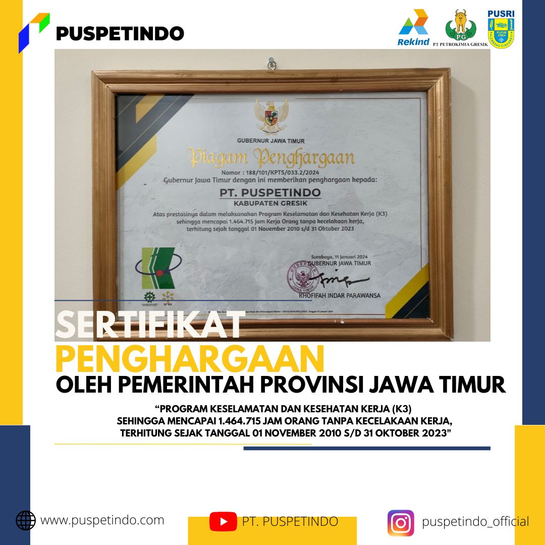 SERTIFIKAT PENGHARGAAN ZERO ACCIDENT